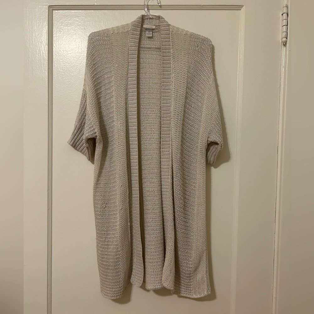 Chico’s crochet open cardigan